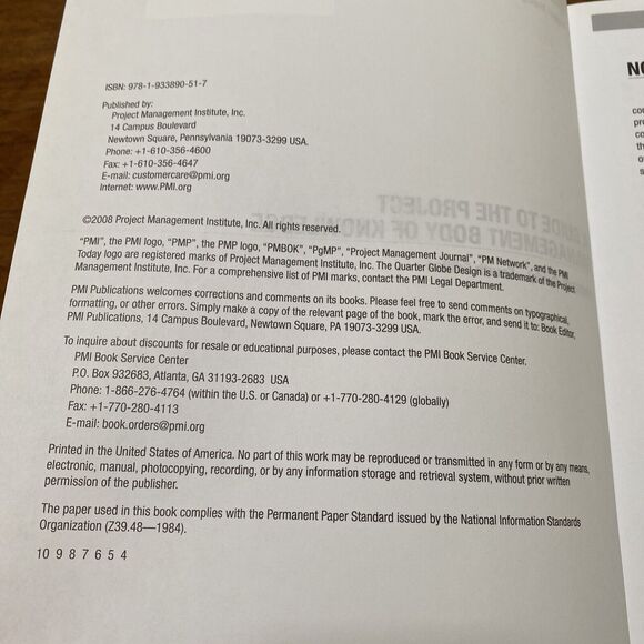 PMI PMBOK Guide 4th Edition Guide to Project Management Body of Knowledge ANSI - Picture 5 of 6